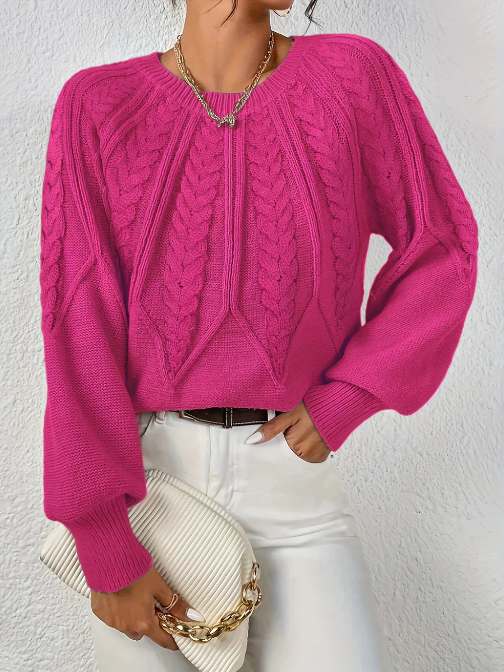 Amélia™ | Elegant og Afslappet Kabelsweater