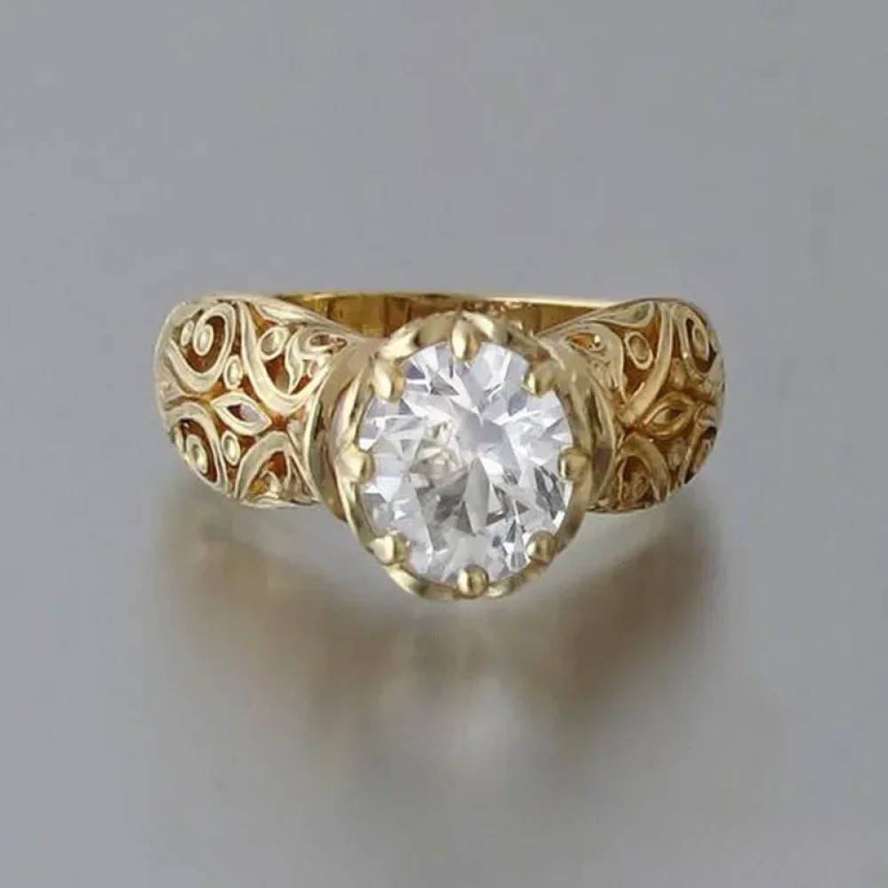 Elegant ring med hvid zirkonia.