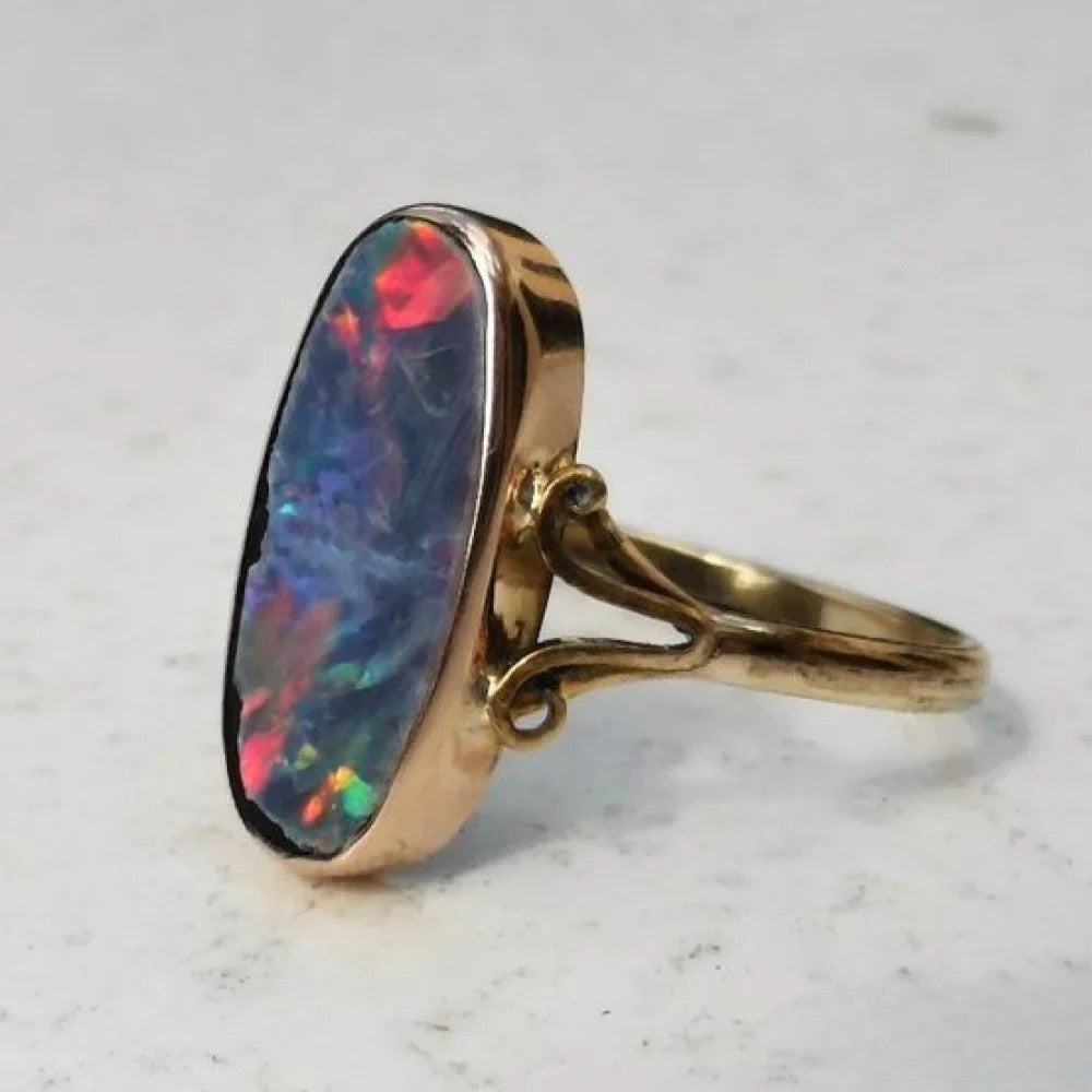 Retro Farverig Opalring.