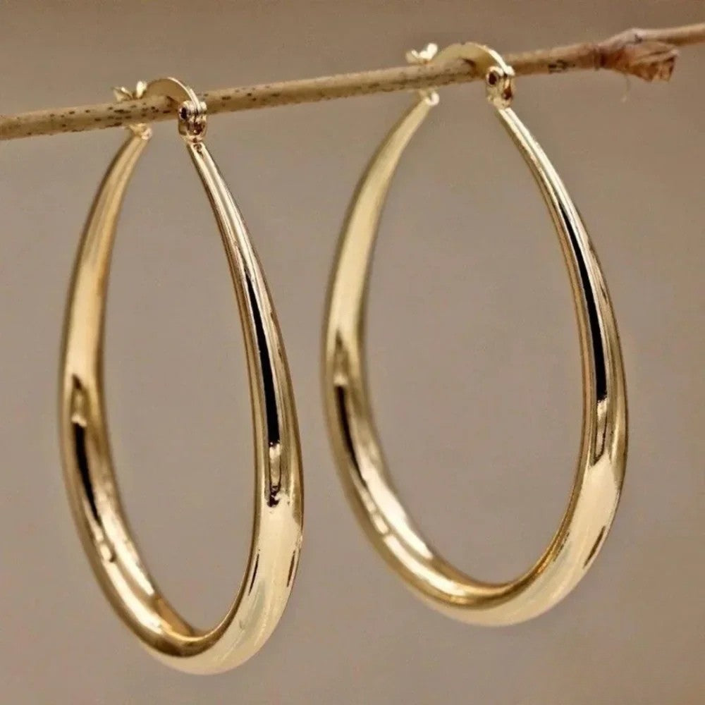 Retro Guld Hoops Øreringe.