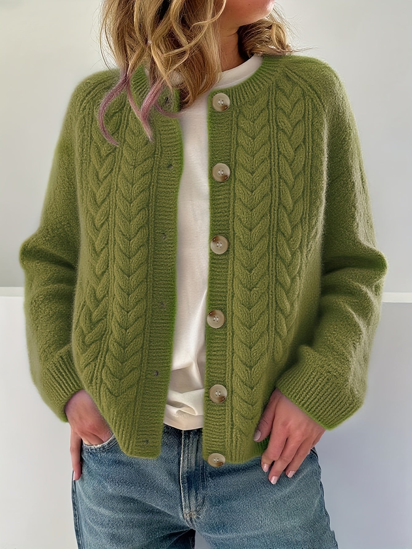 DWINA™ – STRIKKET CARDIGAN MED KNAPPER