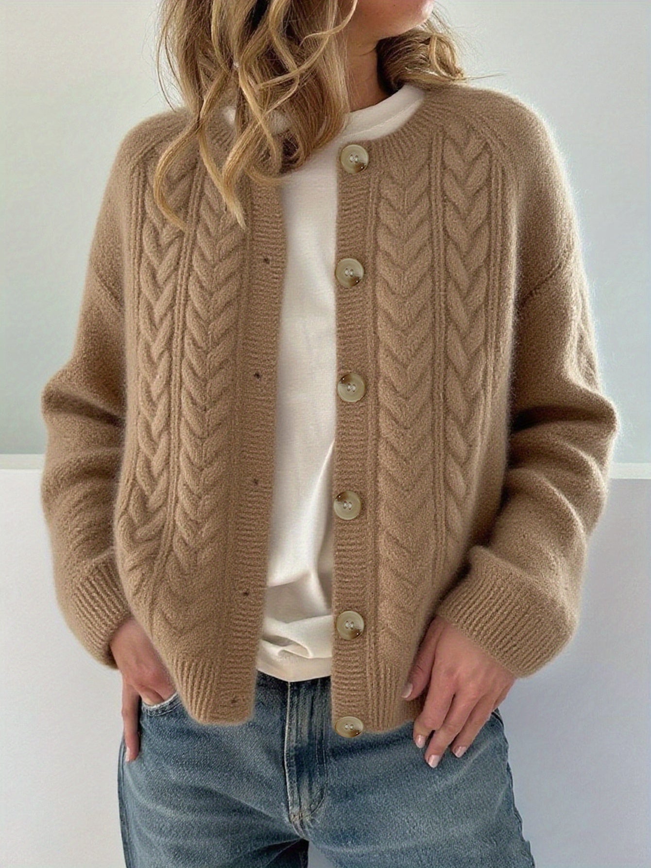 DWINA™ – STRIKKET CARDIGAN MED KNAPPER
